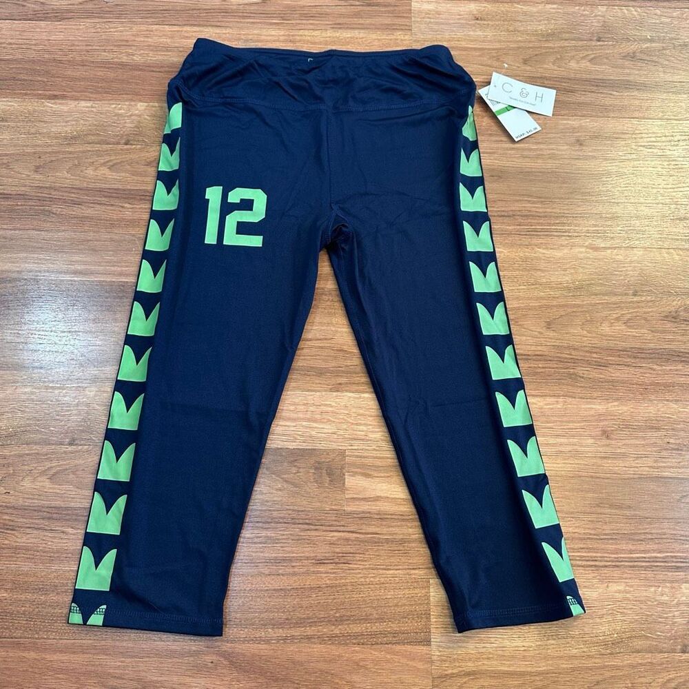 C&H Seattle Seahawks Inspired 12 Leggings Pants NEW| Women Size Large